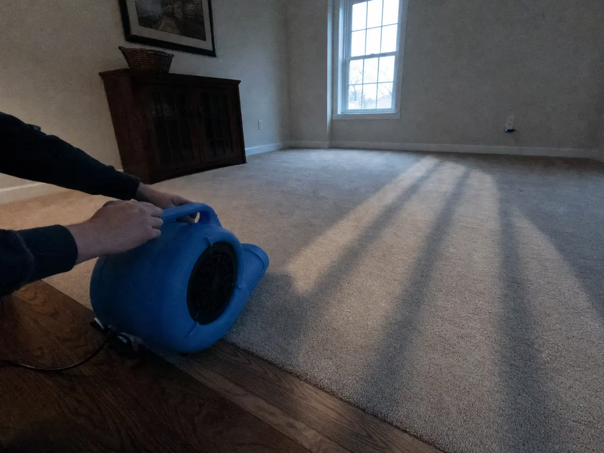 carpet cleaning technician on the job in Thousand Oaks, CA